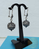 Traditional Croatian Hook Earrings, Oxidized Silver Earrings, Filigree Ball Earrings, Dubrovnik Earrings, Handmade Vintage Earrings - CroatianJewelryCraft