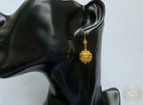 Traditional Croatian 14k Gold Earrings, Large Gold Earrings, Gold Statement Earrings, Dubrovnik Filigree Ball Earrings, Wedding Earrings