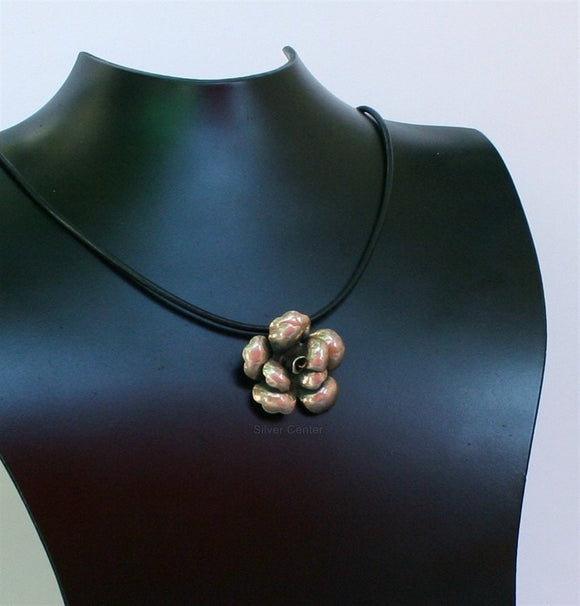 Flower Pendant, Sterling Silver Flower Pendant, Metalwork Pendant, Unique Handmade Pendant, Gift For Her, Present For Her