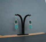 Unique Turquoise Chandelier Earrings, Natural Turquoise Statement Earrings, Long Dangle Earrings, Solid Sterling Silver Earrings