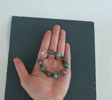 Natural Turquoise Bracelet, Black Freshwater Pearl Bracelet, Untreated Mediterranean Red Coral Bracelet, Beaded Gemstone Bracelet Sterling