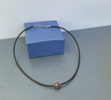 Dainty Single Pearl Enamel Necklace, Floating Pendant Necklace, Sterling Silver Red and Blue Pendant Necklace