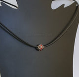 Dainty Single Pearl Enamel Necklace, Floating Pendant Necklace, Sterling Silver Red and Blue Pendant Necklace