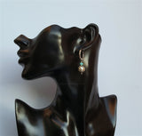 Turquoise Earrings, Sterling Silver Hoop Earrings, Natural Gemstone Dangle Hoops, Ball Hoops, Silver Ball Earrings