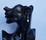 White Pearl Earrings, Simple Pearl Dangle Earrings, Sterling Silver Pearl Earrings, Bridesmaids Jewelry, Natural Pearl Jewelry