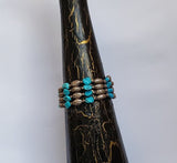 Multi Strand Blue Turquoise Bracelet, Statement Turquoise Bracelet, Solid Sterling Silver Blue Stone Bracelet, Natural Gemstone Bracelet