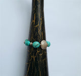 Chunky Turquoise Bracelet, Sterling Silver Bracelet w Handmade Flower Element, Gemstone Bracelet, Natural Turquoise Statement Bracelet