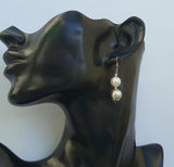 White Freshwater Pearl Earrings, Simple Pearl Dangle Earrings, Sterling Silver Pearl Earrings, Bridesmaids Jewelry, Natural Pearl Jewelry