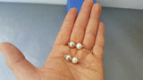 White Freshwater Pearl Earrings, Simple Pearl Dangle Earrings, Sterling Silver Pearl Earrings, Bridesmaids Jewelry, Natural Pearl Jewelry