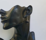 Round Ball Drop Earrings, Black Onyx Earrings, Black Bead Drop Dangle Earrings, Filigree Earrings For Women, Black Earrings