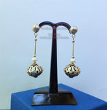 White Pearl Earrings, Simple Pearl Dangle Earrings, Stud Drop Earrings, Silver Ball Earrings, Silver Pearl Earrings, Bridesmaids Jewelry