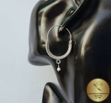 Croatian Hoop Earrings, Sterling Silver Filigree Hoops, White Pearl Dangle Hoops, Konavle Earrings, Dubrovnik Jewelry, Wedding Jewelry