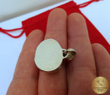 Oval Shaped Crazy Lace Agate Pendant, Sterling Silver Natural Gemstone Pendant, Handmade Jewelry