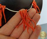 Unique Coral Branch Necklace, Precious Mediterranean Coral Necklace, Chandelier Necklace, Statement Necklace, Bib Necklace, Natural Coral