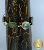 Chunky Turquoise Bracelet, Sterling Silver Bracelet w Handmade Claps, Gemstone Bracelet, Natural Turquoise Statement Bracelet