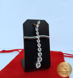 White Zircon Cross Pendant, White Stone Cross, Transparent White Cross, Simple Style Cross