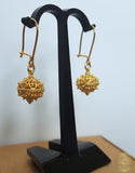 Handmade Croatian 14k Gold Filigree Earrings, Dubrovnik Gold Ball Earrings, Unique Traditional Ethnic Wedding Jewelry, Dangle Gold Earrings
