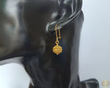 Handmade Croatian 14k Gold Filigree Earrings, Dubrovnik Gold Ball Earrings, Unique Traditional Ethnic Wedding Jewelry, Dangle Gold Earrings