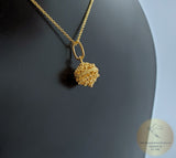 Traditional Croatian 14k Gold Pendant, Dubrovnik Filigree Pendant, Solid 14k Filigree Ball Pendant, Ethnic Minimalist Gold Wedding Jewelry