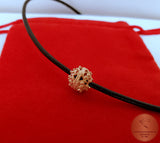 Dainty Sliding 14k Rose Gold Pendant, Traditional Croatian Jewelry, Minimalist Pink Gold Pendant, Gold Filigree Slide Ball Pendant