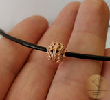 Dainty Sliding 14k Rose Gold Pendant, Traditional Croatian Jewelry, Minimalist Pink Gold Pendant, Gold Filigree Slide Ball Pendant