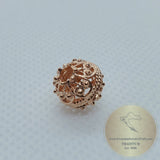 Dainty Sliding 14k Rose Gold Pendant, Traditional Croatian Jewelry, Minimalist Pink Gold Pendant, Gold Filigree Slide Ball Pendant