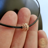 Dainty Sliding 14k Rose Gold Pendant, Traditional Croatian Jewelry, Minimalist Pink Gold Pendant, Gold Filigree Slide Ball Pendant