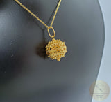 Dubrovnik Filigree Ball Pendant, Solid 14k Gold Pendant, Statement Pendant, Croatian Filigree Pendant Necklace, Vintage Pendant