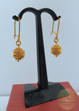 Simple 14k Gold Dangle Earrings, Traditional Croatian Gold Filigree Earrings, Dubrovnik Gold Ball Earrings, Wedding 14 k Gold Earrings