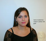 Dubrovnik Filigree Hoop Earrings, Solid Rose Gold Hoops, 14 k Gold Earrings, Ethnic Croatian Bridal Earrings, Pearl Dangle Hoops 14k