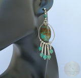 Turquoise Chandelier Earrings, Natural Turquoise Statement Earrings, Long Dangle Earrings, Solid Sterling Silver Earrings, Unique Earrings