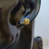 Simple Gold Earrings, 14k Gold Stud Earrings, Traditional Croatian Ethnic Earrings, Gold Filigree Studs, Dubrovnik Earrings Bridal Earrings