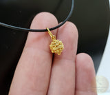 Traditional Croatian Dainty 14k Gold Pendant, Dubrovnik Filigree Ball Pendant, Small Gold Pendant, Solid Yellow Gold Dainty Chain Necklace