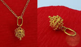Traditional Croatian Dainty 14k Gold Pendant, Dubrovnik Filigree Ball Pendant, Small Gold Pendant, Solid Yellow Gold Dainty Chain Necklace