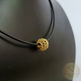 Traditional Croatian Filigree Ball Slider Pendant In 14k Gold, Dubrovnik Solid Gold Floating Pendant, Ethnic Wedding Jewelry, Minimalist