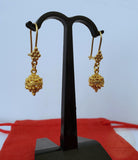 14k Gold Earrings, Traditional Croatian Filigree Hook Earrings, 14 k Gold Earrings, Dubrovnik Gold Ball Earrings, Ethnic Wedding Jewelry
