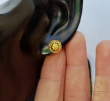 Simple Gold Earrings, 14k Gold Stud Earrings, Traditional Croatian Ethnic Earrings, Gold Filigree Studs, Dubrovnik Earrings Bridal Earrings