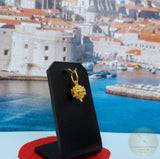 Traditional Croatian Dainty 14k Gold Pendant, Dubrovnik Filigree Ball Pendant, Small Gold Pendant, Solid Yellow Gold Dainty Chain Necklace