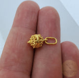Traditional Croatian Dainty 14k Gold Pendant, Dubrovnik Filigree Ball Pendant, Small Gold Pendant, Solid Yellow Gold Dainty Chain Necklace