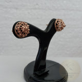 Traditional Croatian Rose Gold Earrings, Solid 14k Pink Gold Filigree Studs, Dubrovnik Filigree Half Ball 14k Gold Studs, Wedding Earrings