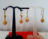 14k Gold Earrings, Traditional Croatian Filigree Ball Earrings, Ethnic Dubrovnik Jewelry, Simple Gold Earrings, Solid Gold Wedding Jewelry