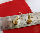 14k Gold Earrings, Traditional Croatian Filigree Hook Earrings, 14 k Gold Earrings, Dubrovnik Gold Ball Earrings, Ethnic Wedding Jewelry