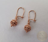 14k Rose Gold Earrings, Traditional Croatian Filigree Ball Earrings, Pink Gold Earrings, Ethnic Dubrovnik Jewelry Solid Gold Wedding Jewelry