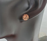 Traditional Croatian Rose Gold Earrings, Solid 14k Pink Gold Filigree Studs, Dubrovnik Filigree Half Ball 14k Gold Studs, Wedding Earrings