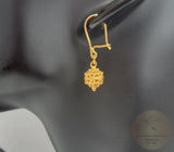 14k Gold Earrings, Traditional Croatian Filigree Ball Earrings, Ethnic Dubrovnik Jewelry, Simple Gold Earrings, Solid Gold Wedding Jewelry