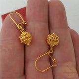 14k Gold Earrings, Traditional Croatian Filigree Ball Earrings, Ethnic Dubrovnik Jewelry, Simple Gold Earrings, Solid Gold Wedding Jewelry
