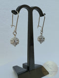 14k White Gold Earrings, Traditional Croatian Earrings, Gold Filigree Ball Earrings, Ethnic Dubrovnik Jewelry Solid Gold Wedding Jewelry