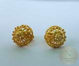 Ethnic Croatian Simple 14k Gold Stud Earrings, 14k Gold Earrings, Gold Filigree Studs, 14k Gold Studs, Gold Wedding Earrings
