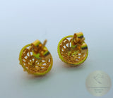 Ethnic Croatian Simple 14k Gold Stud Earrings, 14k Gold Earrings, Gold Filigree Studs, 14k Gold Studs, Gold Wedding Earrings