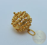Dubrovnik Filigree Ball Pendant, Solid 14k Gold Pendant, Statement Pendant, Croatian Filigree Pendant Necklace, Vintage Pendant